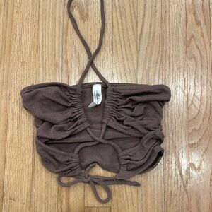 Brown Mahina Crop Top - S